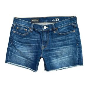 J.Crew Indigo Denim Cutoff Jean Shorts Dark Von Wash Size 28